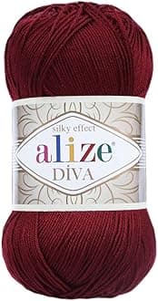 Alize 4 Balls Hand Knitting Yarn 100% Microfiber Acrylic Yarn Diva Silk Effect Thread Crochet Art Lace Craft Lot of 4 skeins 400gr 1532yds (57)
