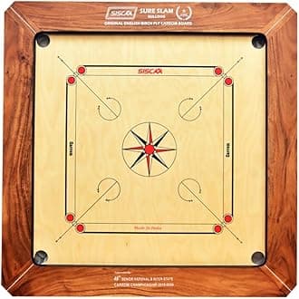 KNK Carrom Board Sure SLAM Indoor Board Game Approved by Carrom Federation of India & Maharashtra Carrom Association (Bulldog, 24mm)