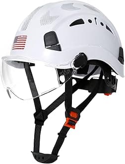 Construction Safety Hard Hat - ANSI Z89.1 Type Ι OSHA Approved Safety Helmets with Chin Straps Lightweight Reflective Vented ABS Hard Hats For Men Women Industrial Workwear 6-point Suspension