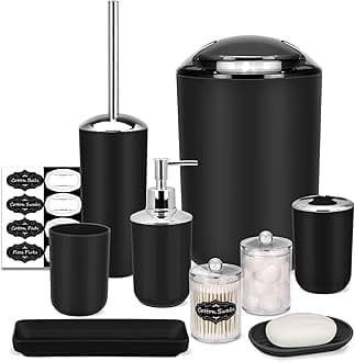 8-Piece Black Bathroom Accessories Set