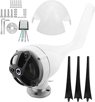 Eujgoov Small Wind Turbine 1200W 3 Blades Wind Generator DC 12V/24V/48V for Marine & Home Charging | Renewable Energy Outdoor Power Supply