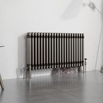Warmehaus 600x1010mm Raw Metal Horizontal 4 Column Radiator Traditional Cast Iron Style Bathroom Radiator Central Heating