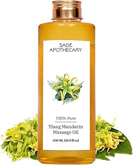 Sage Apothecary Natural Ylang Mandarin Massage Oil for Joint Relief | Deep Tissue Massaging Therapy - 500 ML