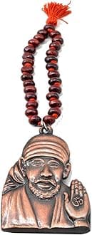 AFH Sai Baba Decorative Car Rearview Mirror Hanging Ornament/Interior Wall Hanging Showpiece for Good Luck/Gifting