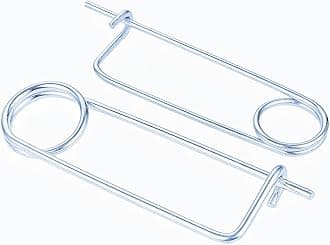 Steel Brooch Shape Cotter Safety Pins Spring Pin， Quick Lock Brooch Locking Fastener for Farm Lawn Garden Hitch (Size:6.3X122mm,2pcs)