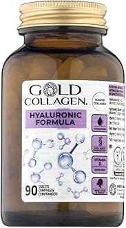 GOLD COLLAGEN Hyaluronic Formula - Collagen Supplements for Women Enhanced with Vitamin D, Vitamin C, Hyaluronic Acid & Zinc, 90 Tablets - Collagen Tablets for Skin Hydration, Hair, Nail & Joint Care