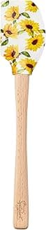 Tovolo Sunflower Field Wood Handled Spatulart Spatula for Food and Meal Prep, Baking, Mixing & Turning
