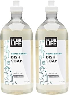Better Life Natural Dish Soap, Unscented, 22 Ounces (Pack of 2)