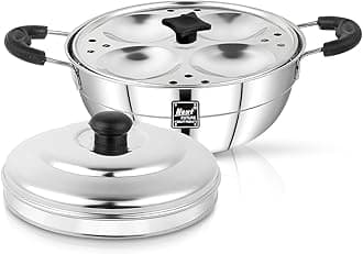 Next Future Idli Steamer, 2 Plate, 8 Idlis, Stainless Steel Idli Maker/ Cooker, Induction and Gas Stove Compatible, MK-8I, Silver