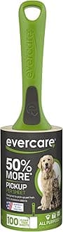 Evercare All Purpose Pet Hair Lint Roller, 100 Sheets – Reusable Sticky Roller for Pet Hair, Cat & Dog Hair Remover, Lint Remover, Pet Hair Remover for Furniture, Clothing & Cars