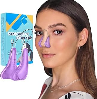 Quecc Manual Nose Shaper Clip, Pain-Free Nose Bridge Straightener Corrector, Soft Silicone Nose Slimming Rhinoplasty Device Nose Hair Trimmer Up Lifting Clips Tool(Unisex) (Purple)