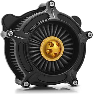 For harley davidson Sportster Air Cleaner filter street road glide M8 softail dyna 103 107 air intake Road King touring (OPS Black - Gray -Gold spike, Model B : Softail 93-15,Touring 00-07)