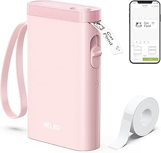 Nelko Label Maker Machine with Tape, P21 Bluetooth Label Printer, Wireless Mini Label Makers with Multiple Templates for Organizing Office Home, Pink