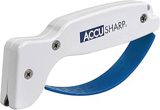 AccuSharp Knife & Tool Sharpener - Ergonomic Knife Sharpener for Kitchen Knives, Pocket Knives, Serrated Blades, Cleavers, Axes & Machetes - Diamond-Honed Tungsten Carbide Sharpens, Restores & Repairs