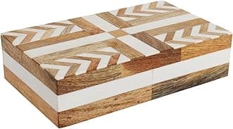 Handicrafts Home Handmade Patisserie Decorative Jewelry Box Organizer – Keepsakes, Trinkets, and Home Decor – Antique Coffee Table Storage, Memory Box, Farmhouse Style Decor Adorn, 10x6x2.5