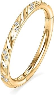 FUNLMO 20G 18G 16G 12G Nose Ring Hoop Conch Rook Daith Helix Tragus Piercing Jewelry 316L Surgical Steel Cartilage Earring Conch Hoop Earring Septum Jewelry Belly Lip Ring 5mm to 14mm