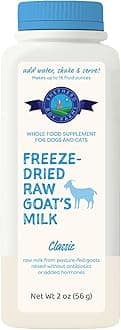Shepherd Boy Farms Freeze Dried Raw Goats Milk with Probiotics for Dogs & Cats (Classic), High Protein Digestible Goat Milk for Sensitive Stomachs, Food Topper, Dog Camping Essentials - Makes 16 FL OZ