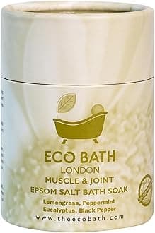 Muscle & Joint Epsom Salt Bath Soak - Tube 250g, Magnesium Bath Salts Infused with Lemongrass, Peppermint, Eucalyptus, and Black Pepper Essential Oils,Bath Salt for Recovery