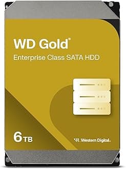 6TB WD Gold Enterprise Class Internal Hard Drive - 7200 RPM Class, SATA 6 Gb/s, 256 MB Cache, 3.5" - WD6004FRYZ