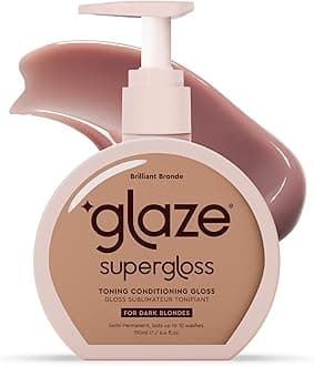 Glaze Supergloss Color Conditioning Gloss – Hydrating Semi-Permanent Color Hair Gloss & Shine Boost – Color Depositing Mask - Cruelty-Free – 6.4 Fl Oz - Brilliant Bronde - Dark Blonde to Light Brown
