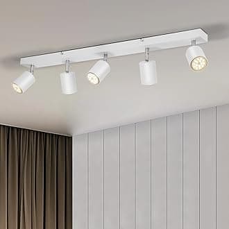 LED Ceiling Light Fitting 5 Way, Adjustable Spotlights Ceiling Lights White, Spotlight Bar Including 5 X GU10 Bulbs Natural White 4000K 550lm, Modern Kitchen Spot Lights for Hallway Bedroom