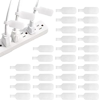 Cable Labels - Medium, White (30-Pack) Write On Cord Labels, Wire Tags for Cable Management and Organizer for Electronics, Computers and More