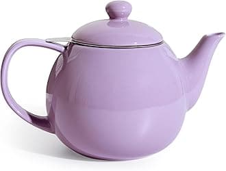 Teapots for Tea, 27 oz Porcelain Tea pot with Removable Stainless Steel Infuser, Tea Pots for Loose Tea - Purple