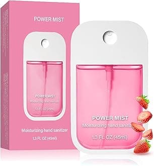 Power Mist Pocket Hand Sanitizer Spray Travel Size, No Alcohol Smell, 500+ Sprays Hydrating Hand Sanitizer, Non-sticky 1.6 FL OZ (Strawberry)