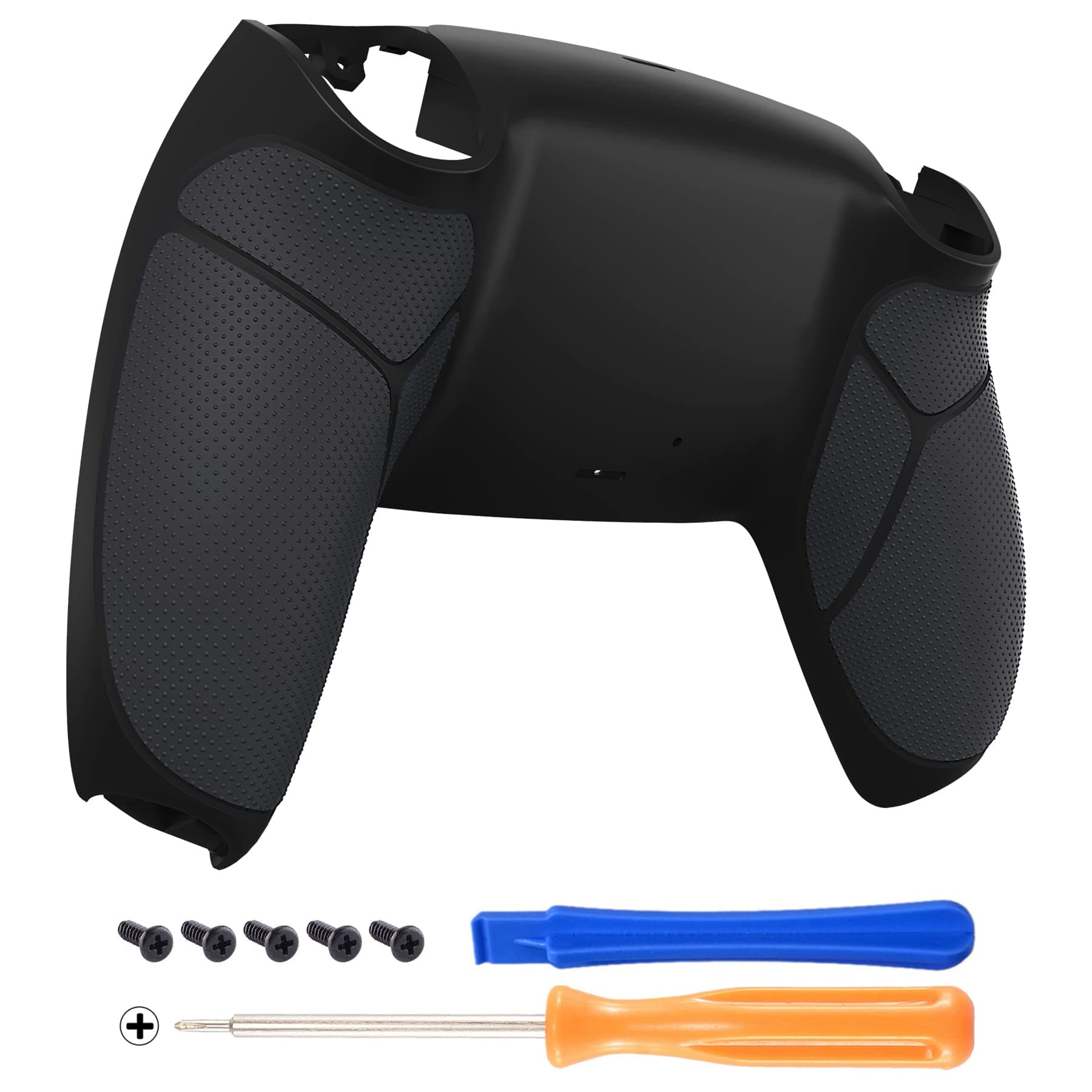 PS5 Controller Back Cover, Replacement Back Cover for PS5 Controller, Custom Back Cover with Rubber Grip for PS5 Controller, Black
