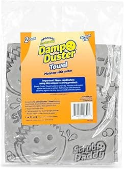 Scrub Daddy Damp Duster Towel Magical Dust Cleaning Sponge, Dusters for Cleaning, Venetian & Wooden Blinds Cleaner, Vents, Radiator, Skirting Boards, Mirrors, Dust Brush Tools, Home Gadgets, Grey