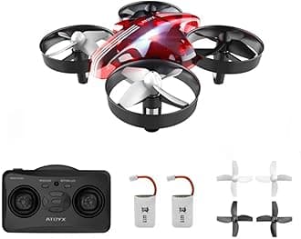 Mini Drone for Kids & Beginners, Indoor Portable Hand Operated/RC Nano Helicopter Quadcopter,Birthday＆ Children's Day Gift for Boys and Girls,Auto Hovering, Headless Mode & Remote Control, Red.4-blade design delivers greater stability