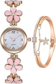 Women's Bracelet Watch Fashion Item Waterproof Quartz Flower Shaped Watch