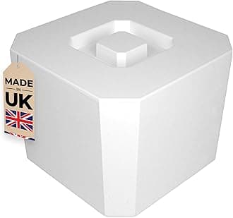 6L White Octagonal Insulated Ice Bucket with Lid & Drainage Liner – UK Made - Double Wall BPA-Free Plastic Ice Bucket for Parties, Bars, BBQs, Home Bar & Garden Drinks Cooler - UK Made