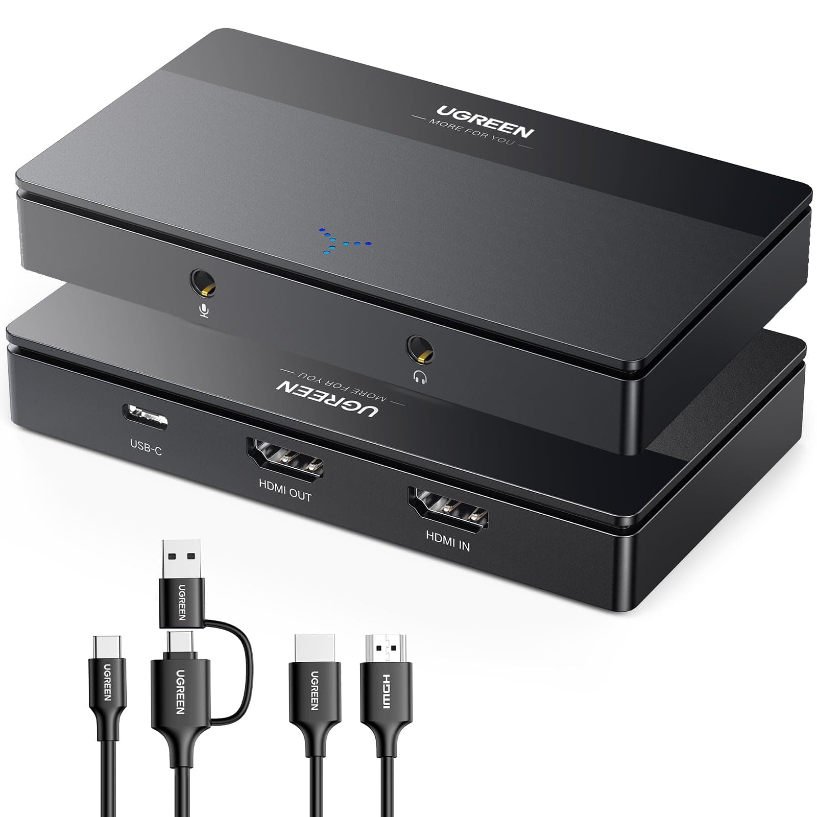 UGREEN 4K HDMI Capture Board, Pass-Through Function, 4K @ 60Hz / 1080P 60Hz Low Latency, Game Meeting, Live Distribution, Recording, Shared Screen, Switch, PS5/PS4, Xbox Wiiu, Compatible with Mac, Windows, Linux, Android, iPad OS17