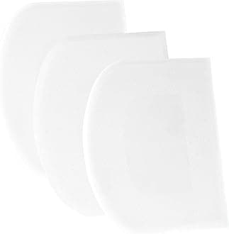 Dough Scraper Bench Scraper - 3P 4.7x3.7" Plastic Flexible Bowl Scraper, Sharp Edge & Angles Cake Scraper. Non-Slip Bakeware Decorating Tools Sculpting & Modeling Tools - Pure White
