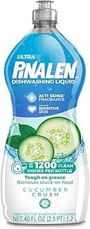 PINALENDishwashing Liquid Soap - Food & Grease Eliminating Dish Soap, Safe for Sensitive Skin - Cucumber Crush (40 Fl. Oz)