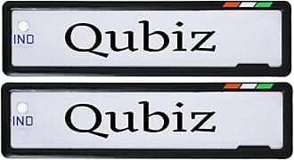 Qubiz Car HSRP | IND Number Plate Cover | Cover | Standard Size | Number Plate Frame Set of Two (Front and Back) | Qubiz Number Plate Frame