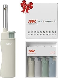 - MK Candle Lighter, Butane Refillable Wind-Resistant Flame, 4-Pack for BBQ, Camping, Outdoor Use (Earthy-4PC)