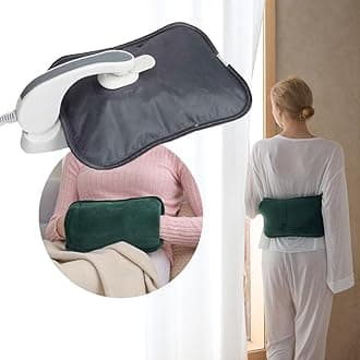 Rechargeable Electric Hot Water Bottle with Soft Belt and Warm Glove Bag, Wearable Electric Warmer for Bed Warm Hand Massaging Heat Pad for Back Stomach Pain for Adult,Green