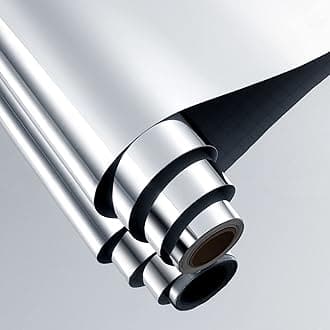 FunStick Flexible Mirror Stickers 30CM x 2M Self Adhesive Non Glass Safety Sheets Reflective Peel and Stick Paper Roll for Crafts Fun House Party Wall Decor PET