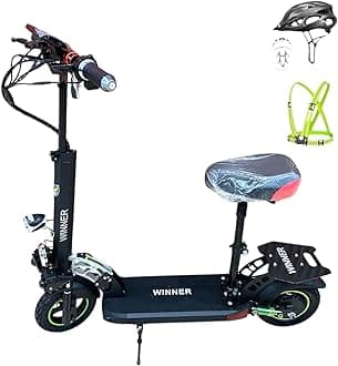 Wiiner C6 Kick Scooter 2025, with 2000 watt motor, speed goes upto 70km/h,48V 12ah battery, Dual Brakes, Wide Non-Slip Deck dual Suspension, Large Digital Display with Bluetooth, Includes Free Gifts