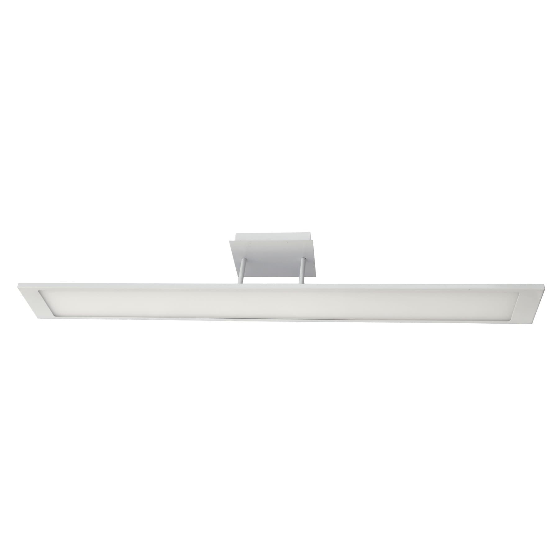 HomeSelects 6649 LED Flat Panel Ceiling Light, White with Frosted Acrylic, 46"L x 5"W x 7.75"H