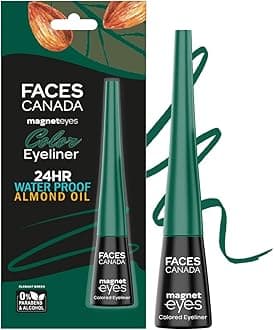 FACESCANADA Magneteyes Color Eyeliner Gel - Elegant Green,4 Ml|Glossy Finish|24Hr Long-Lasting|Waterproof|Smudgeproof|Precise Application|Intense Color Payoff|Almond Extract & Vitamin E