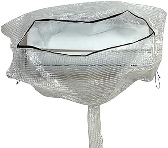 Split Ac Service Wash Bag Cover Cleaning Cover Waterproof Indoor Unit Cover Bag W/ Drain Outlet Ac Service Wash Bag Cover For 1.5 Ton To 2 Ton Ac(Transparent)-Polyvinyl Chloride,111.7 Cm,25"