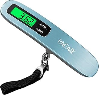 BAGAILDigital Luggage Scale, 110lbs Hanging Baggage Scale with Backlit LCD Display, Portable Suitcase Weighing Scale, Travel Luggage Weight Scale with Hook, Strong Straps for Travelers