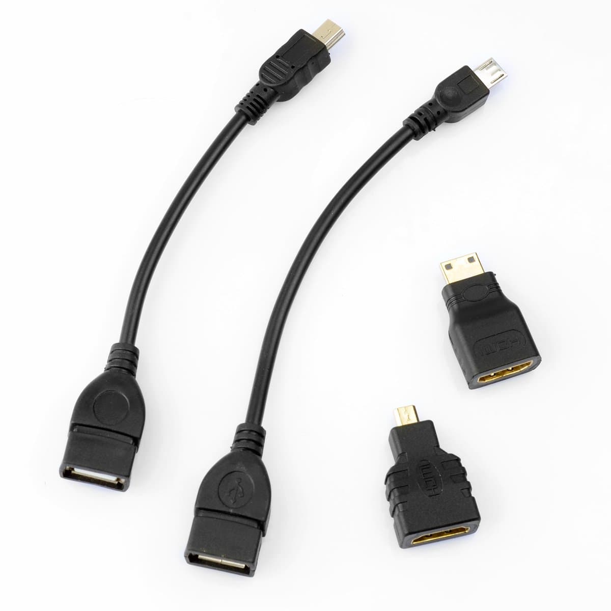 Jomaxzon Android Tablet Cable Adapter Set-micro USB Otg,Mini USB Otg,Hdmi Female to Micro Hdmi Male,hdmi Mini-enabled Devices to Standard Hdmi