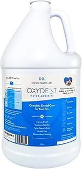 Oxydent Premium Pet Dental Care Solution - Pet Water Additive & Mouthwash for Teeth Cleaning - Eliminate Bad Dog & Cat Bad Breath - Dog Dental Rinse - Fights Tartar & Plaque - 1 Gallon