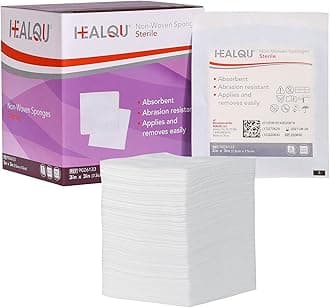 Healqu|Non-Woven Gauze Pads - Sterile Surgical Sponges - Super Absorbent Medical Gauze Sponges for Wound Dressing, Debridement, Cleaning, Prepping (3x3Box of 80 -Sterile)