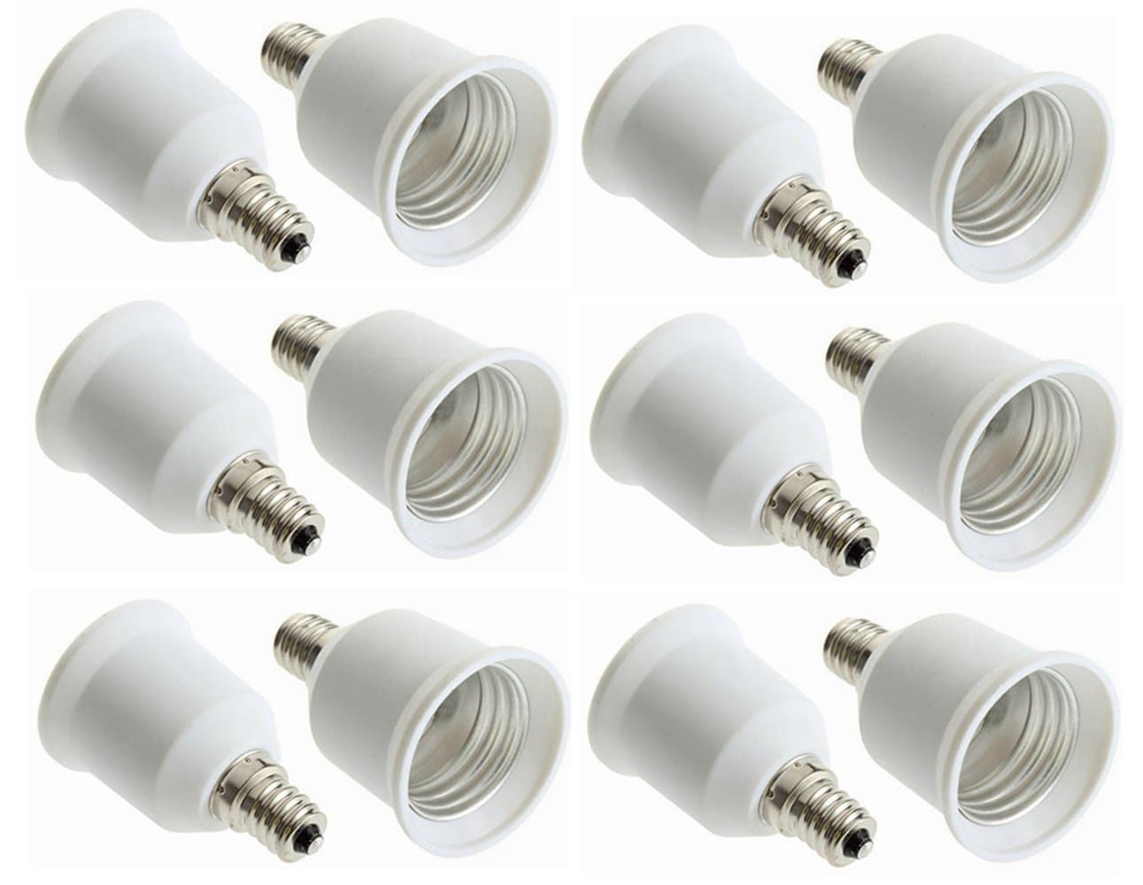 12 Pack E12 to E27 / E26 Adapter E12 Chandelier Socket to E27 / E26 Medium Socket Converter