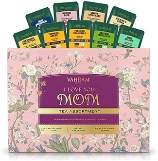 Limited Edition Tea Gift Set for Mom | 9 Assorted Long Leaf Pyramid Tea Bags | Premium Variety Pack | Mother’s Day Gift for Mom from Daughter & Son | Luxury Tea Gift Box